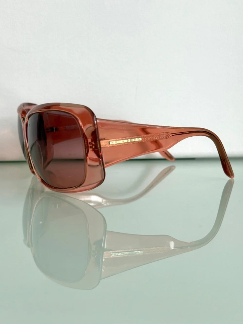 Vintage Hugo Boss HB11892 Pink Rose Gold Y2K Sunglasses